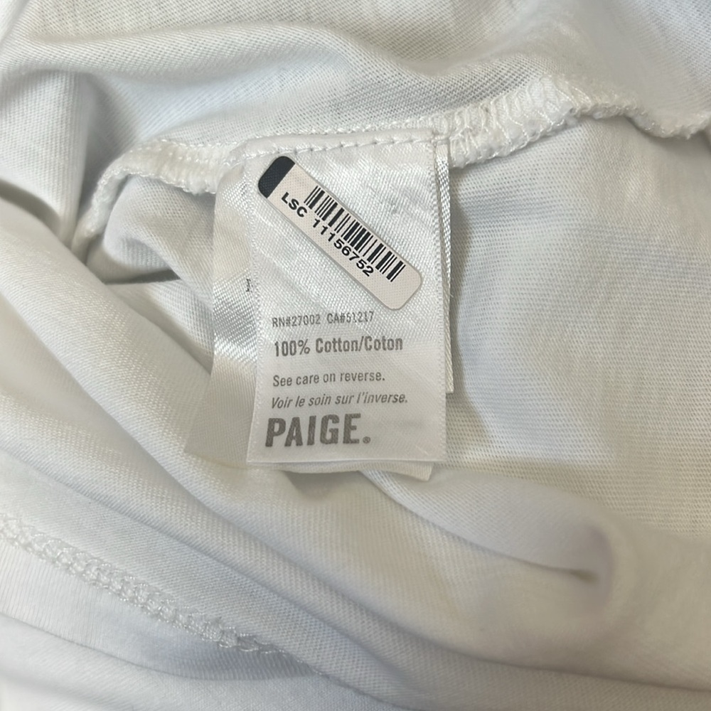 Paige White Ruffle Cap Sleeve Tee Top Size Small - Picture 6 of 7